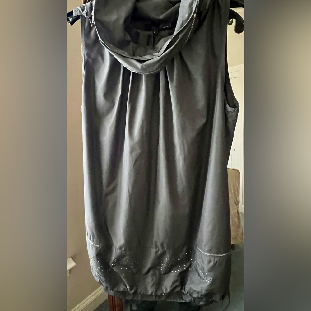 La-El Gray Sleeveless Dress w/rhinestone detail.